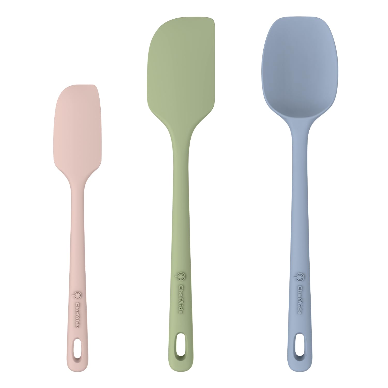 5 Pieces Silicone Spatula Set, Food Grade Rubber Spatula, Upgrade Strong Handle with Ergonomic Grip, Heat Resistant Up to 600°F for Nonstick Cookware, Cooking